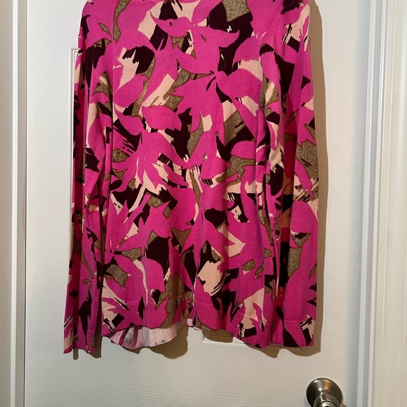 🦋 NWT Susan Graver Pink and Brown Patterned Sweater size xlarge - Picture 5 of 6